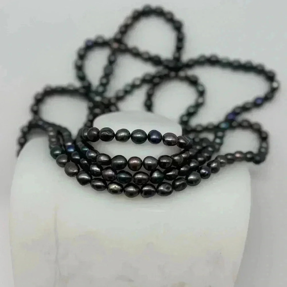 80inch Long Strand “IPS” Silver stamped Imperial Pearl Syndicate - Picture 3 of 9